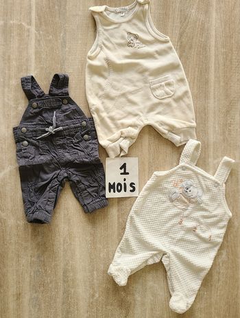 Lot de salopettes 1mois garçon 