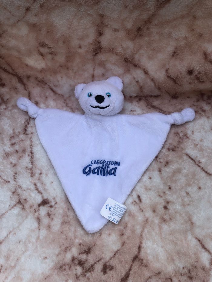 Doudou triangle ours blanc Laboratoire Gallia