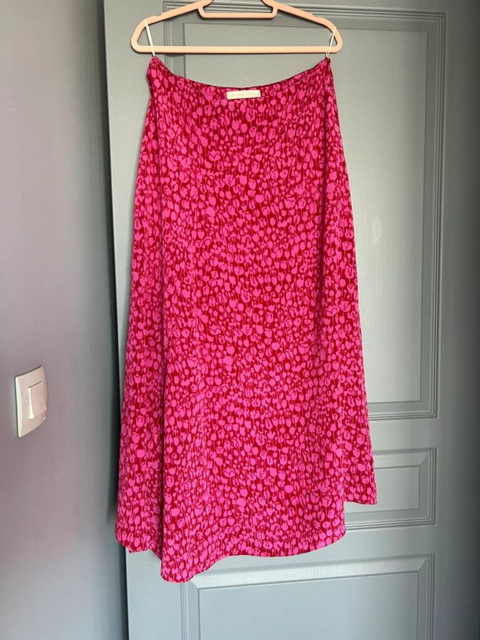 Jupe Vanessa Bruno Callisto T. 42 rose fuchsia imprimé