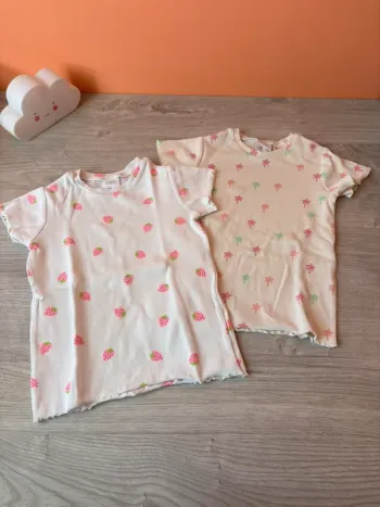 Lot de tee shirt côtelés