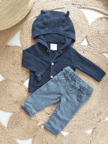 Ensemble gilet Sergent Major et pantalon rayures Kiabi garçon 9 mois