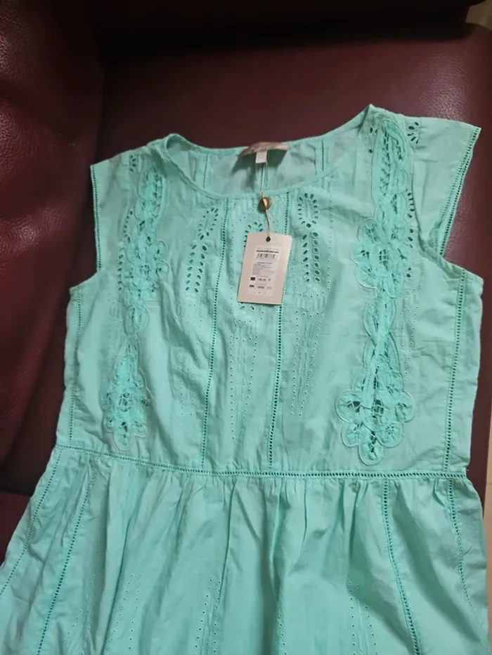 Robe femme été broderie anglaise avec doublure - photo numéro 8