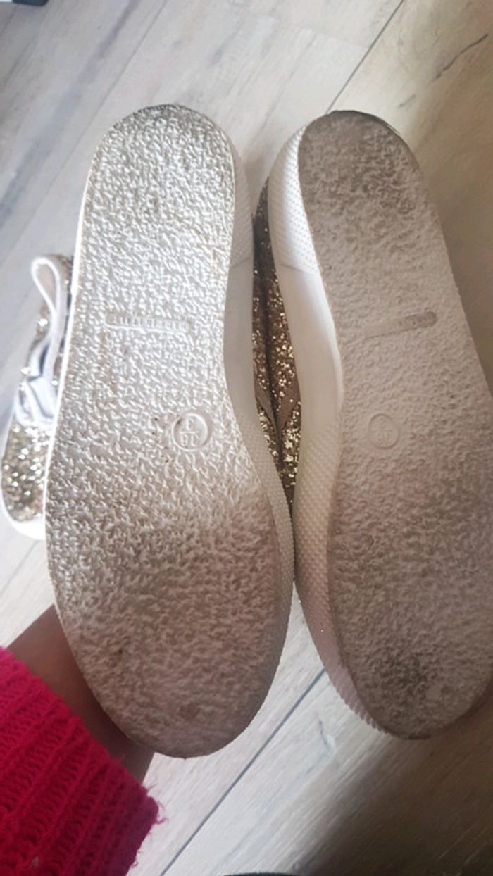 Chaussures sneakers dorées paillettes 36 - photo numéro 3