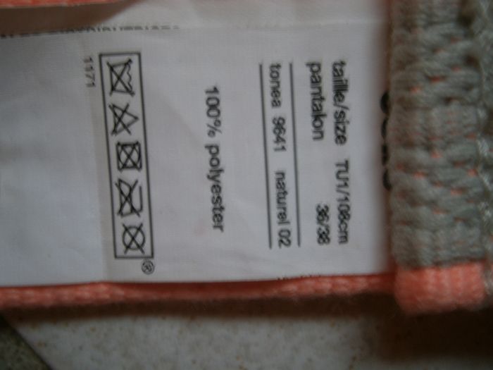 Ceinture beige liseré saumon 108 cm - photo numéro 4