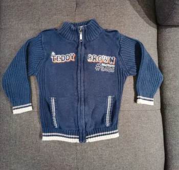 Gilet zippé teddy brown 4 ans