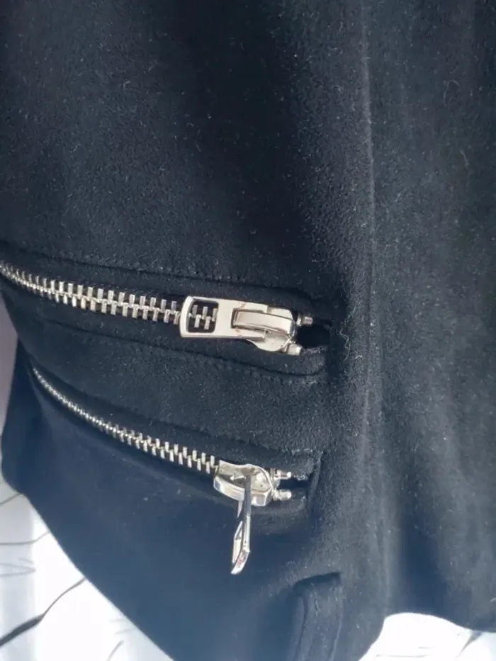 Blouson veste noire femme Zara taille L - photo numéro 5