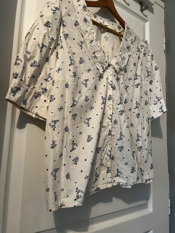 Chemisier blanc à motifs, taille XL - photo numéro 2