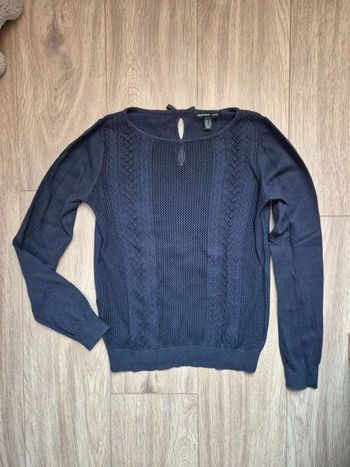 Pull crochet bleu marine mango