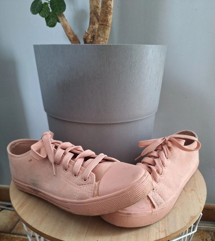 Chaussure type converse Rose - photo numéro 2