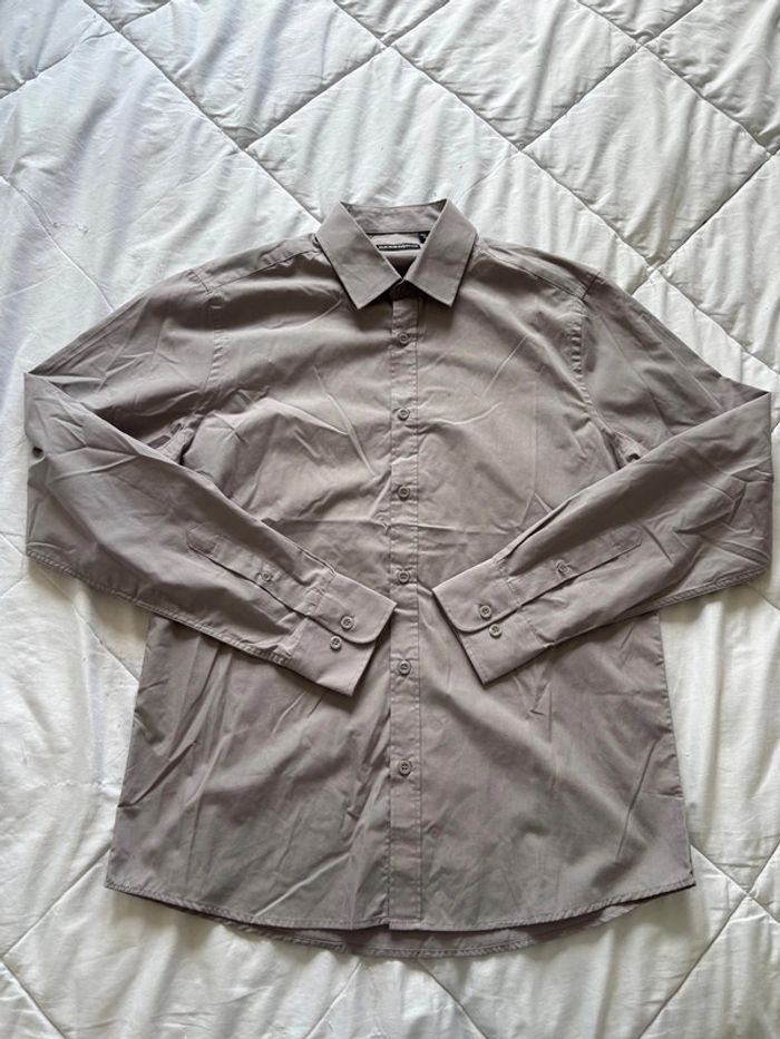 Chemise cargo club début 2000 y2k homme gris clair regular fit classique taille M 39/40 - photo numéro 4