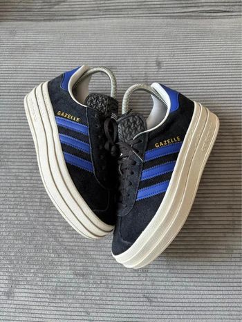 Chaussures adidas gazelle bold noires et bleues / taille 36 2/3