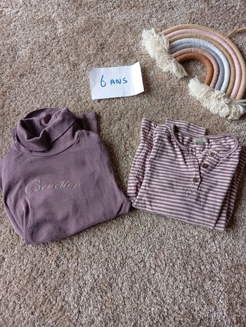 2 hauts ML taille 6 ans