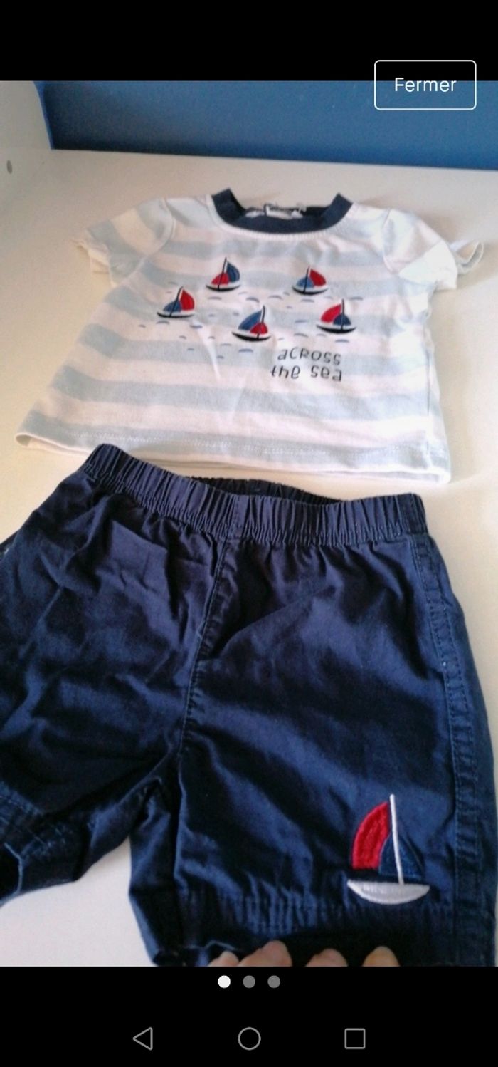 Ensemble short et tee shirt 6 mois