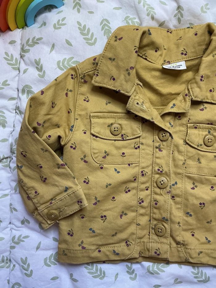 veste en jean moutarde à motifs tape à l'oeil 18 mois - photo numéro 5