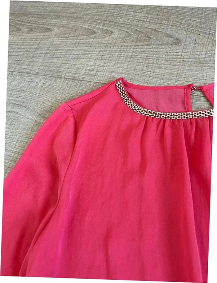 Blouse rose corail avec manches 3/4 Esprit taille 38 jamais portée - photo numéro 13