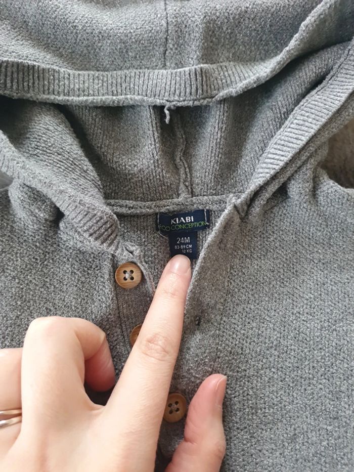 Ensemble maille gris kiabi 24 mois garçon - photo numéro 2