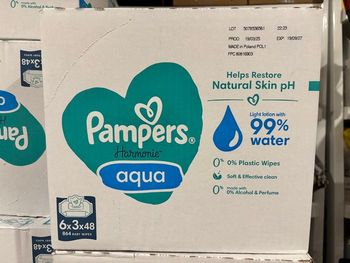 18 paquets Lingettes Pampers Harmonie Aqua 