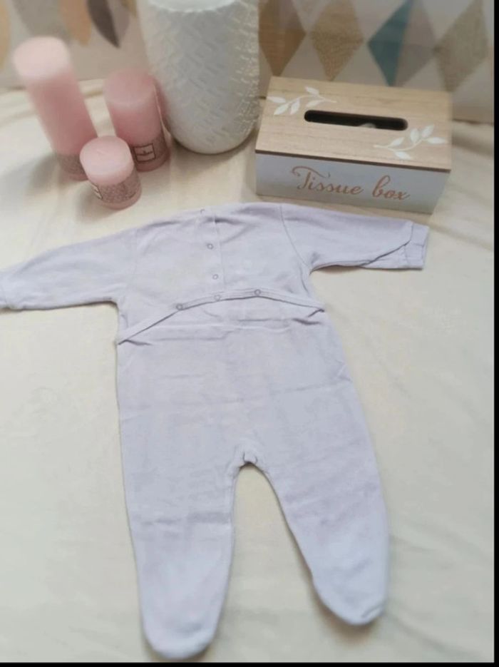 Grenouillère en velours lilas Bébé Wapi fille 6 mois - photo numéro 3