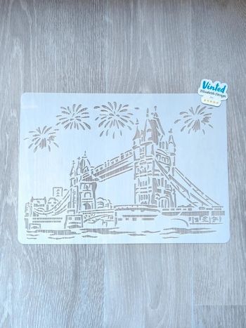 Grand Pochoir A4 du pont de Londres Le Tower Bridge