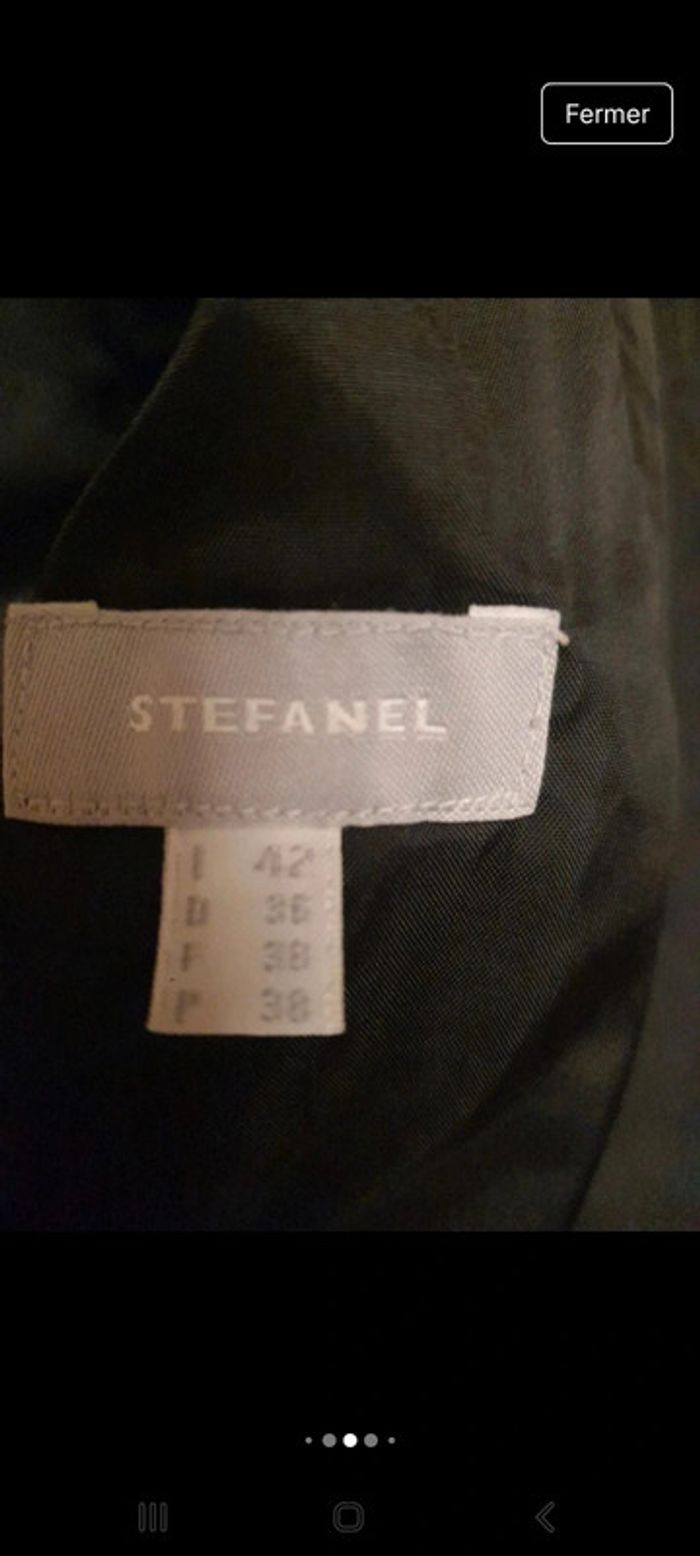 Veste Matelassé Stefanel noire fr 38 col fourrure - photo numéro 8