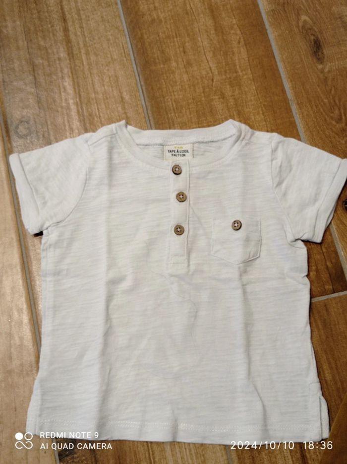 Ensemble salopette Camel + tee shirt écru 9 mois - photo numéro 5