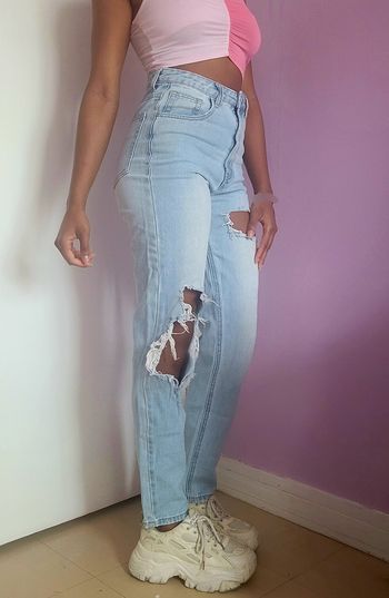 Jean déchiré taille haute