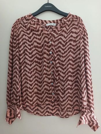 Chemise a motif rose et marron taille xs mango