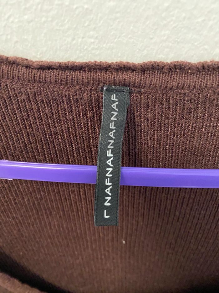 Pull empire Naf Naf L marron chocolat - photo numéro 3