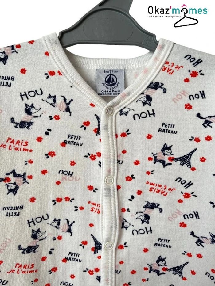 Pyjama / dors-bien "Paris je t'aime" - Petit Bateau 6 mois (67cm) - photo numéro 3