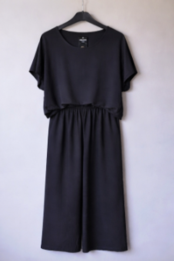 Ensemble Fluide Noir pantalon + tee-shirt taille unique 36 au 44