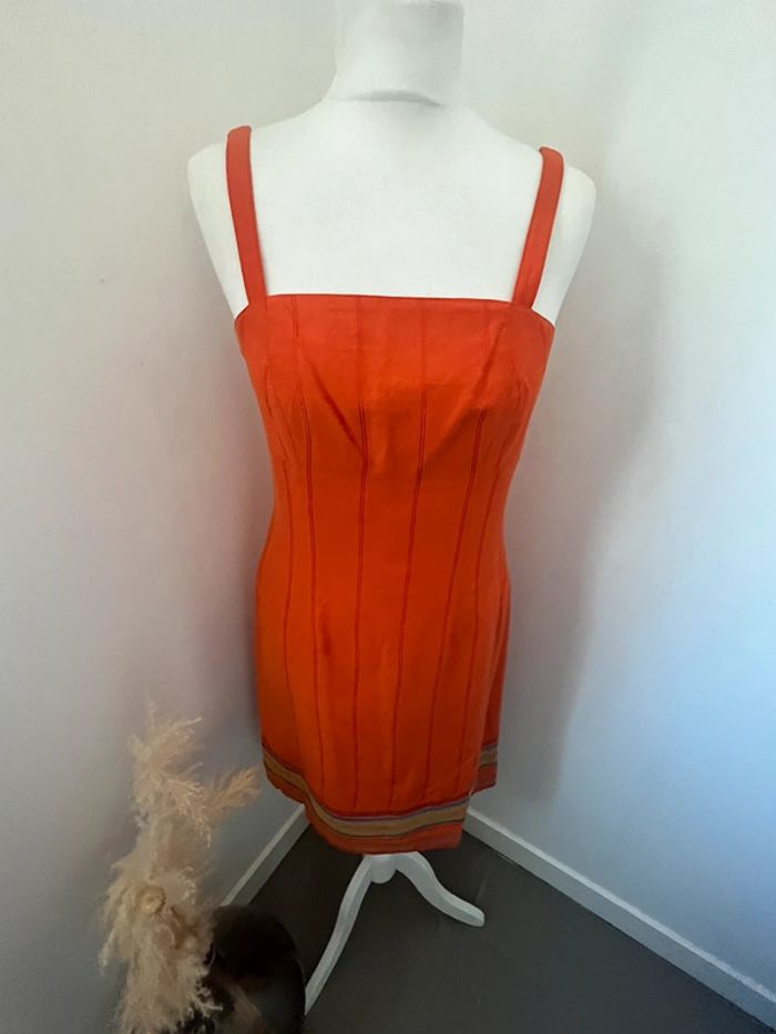 Robe à bretelles orange Manoukian M