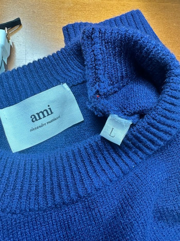 Pull ami Paris bleu foncé taille L - photo numéro 4