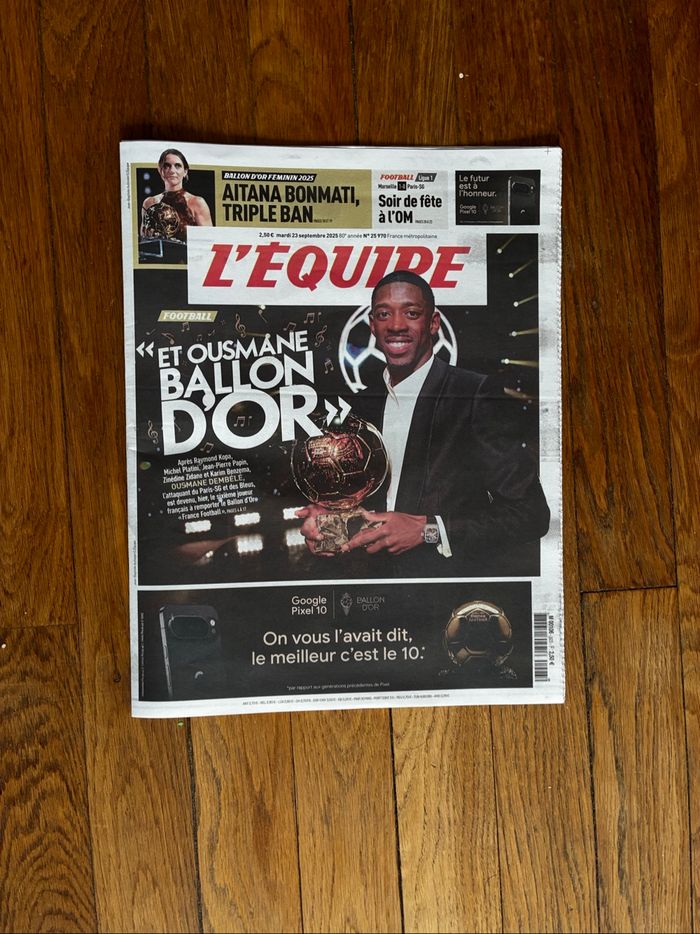 Journal L’Equipe Ballon d’or 2025