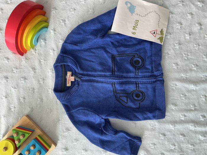 gilet zippé bleu impression devant 6 mois du pareil au même - photo numéro 3