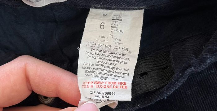 Pantalon doublé bleu marine IKKS, 6 mois (67 cm) - photo numéro 3