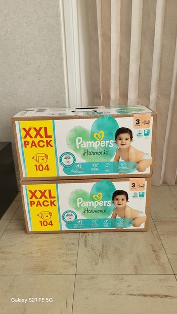 2 packs XXL couches pampers harmonie taille 3
