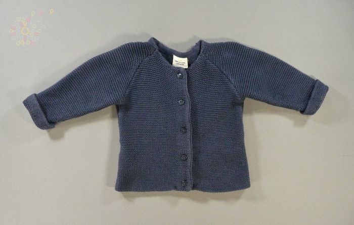 Gilet cardigan tricot bleu marine TAPE À L'OEIL 6 mois 68 cm fille