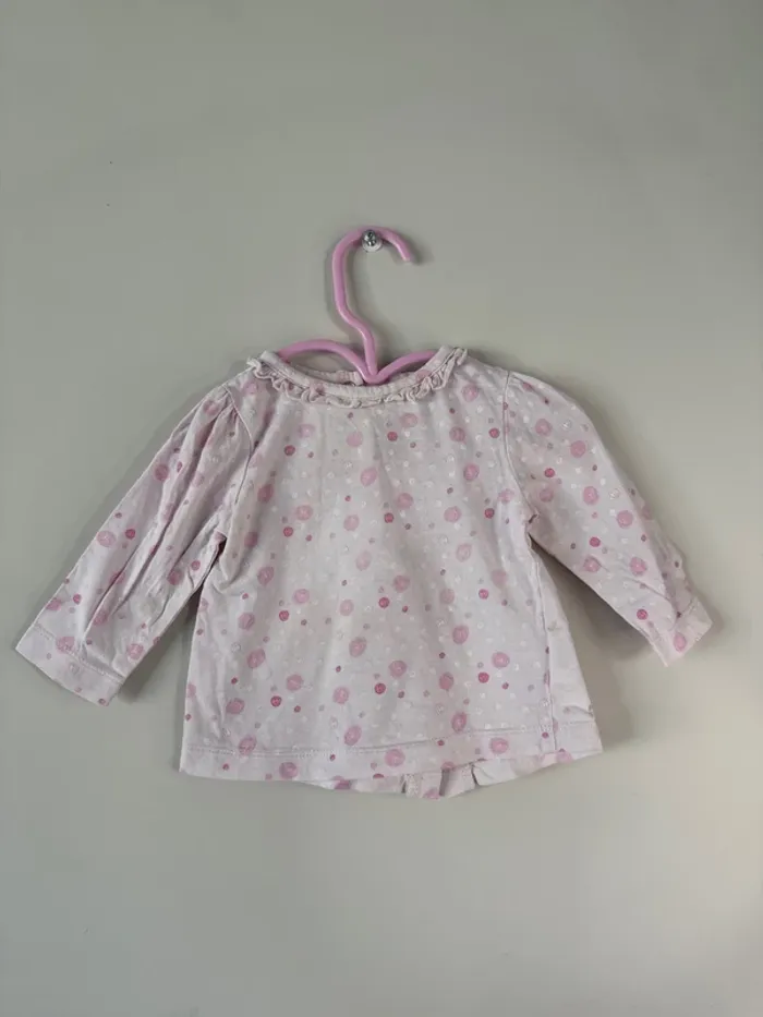 👚haut manches longues - bébé fille- 6 mois - rose - influx - très bon état