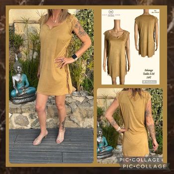 🤎 Robe camel à franges Solange – Taille s/m SOLDÉ-20% 🤎