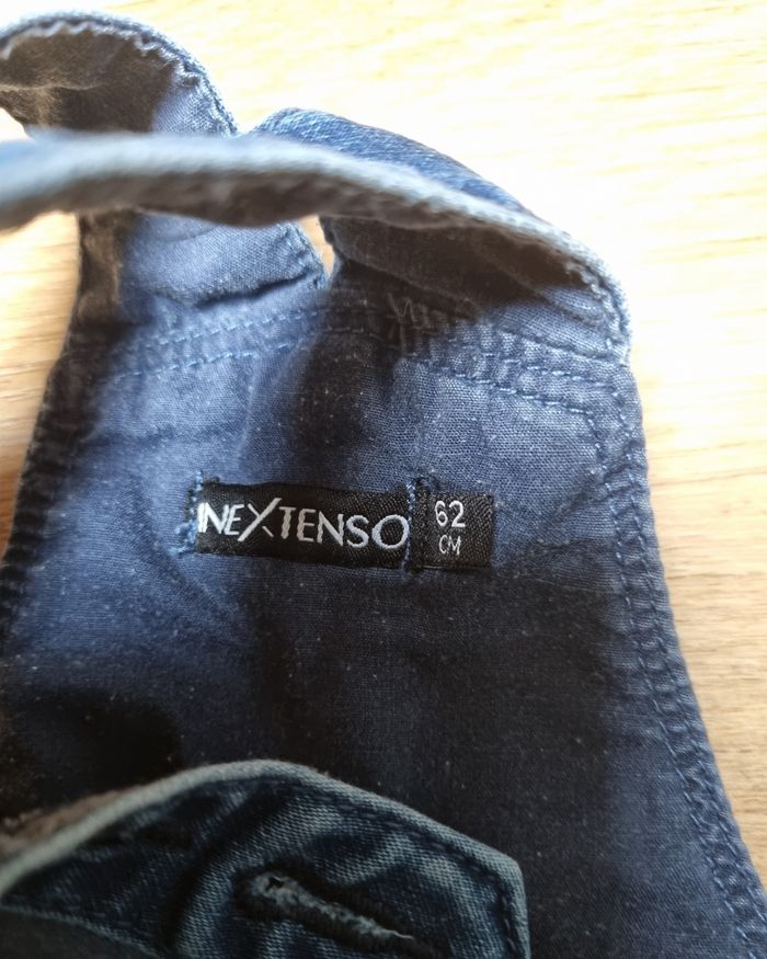 salopette en jean bleu garçon in extenso taille 3 mois 62cm - photo numéro 2