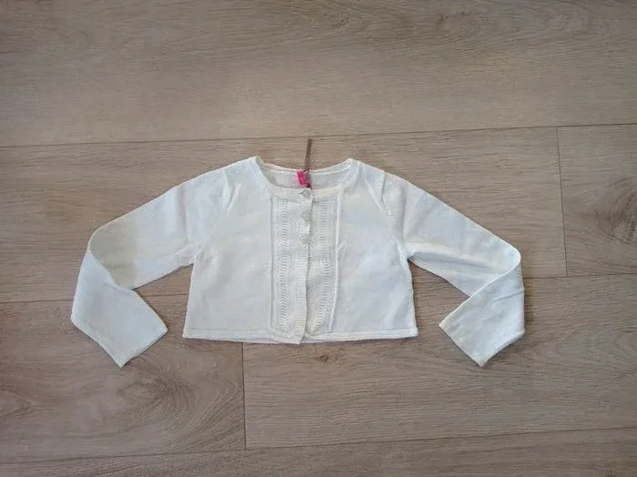 Gilet court blanc fille Orchestra 3 ans