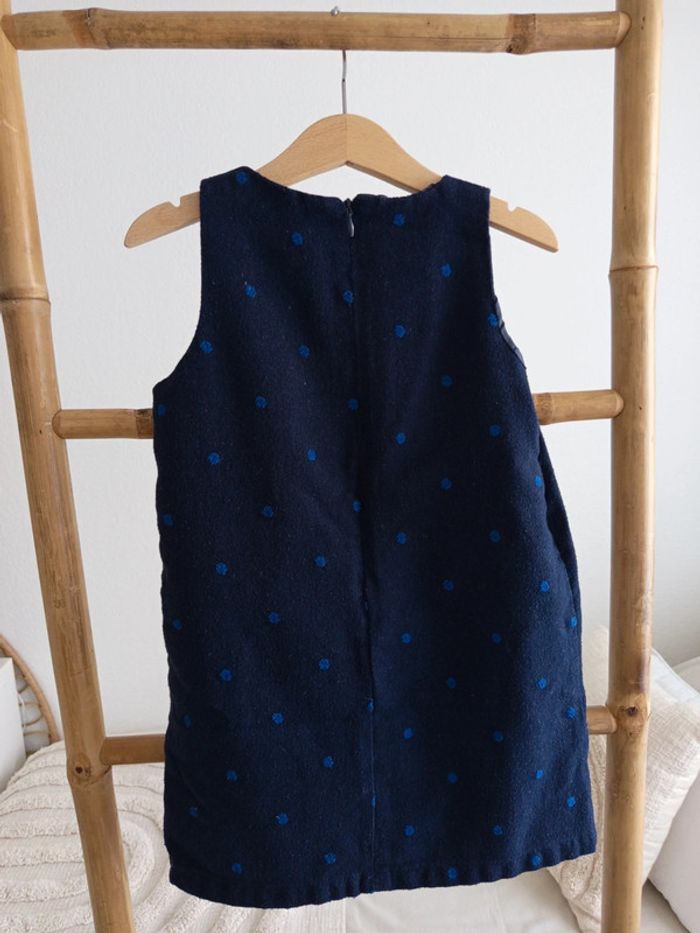 Robe bleu marine à pois ZY Girls 5 / 6 ans - photo numéro 3