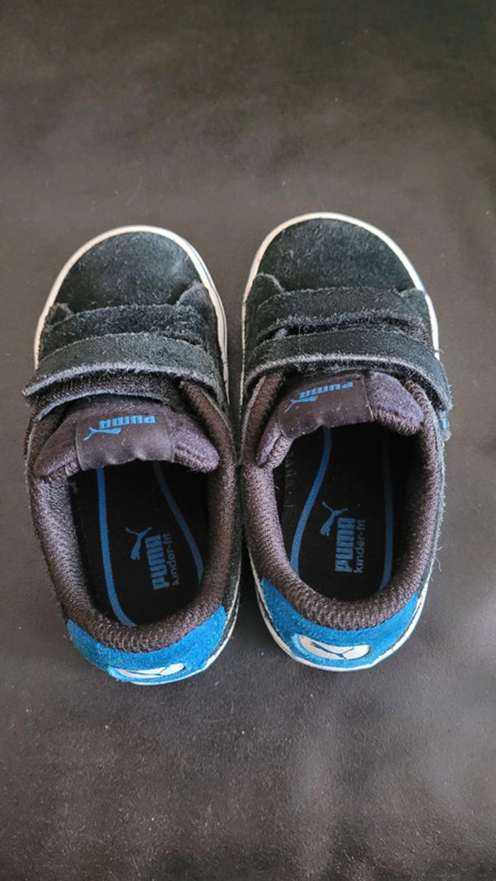 Chaussures basket sneakers à scratch enfant Puma noires T 24 garçon - photo numéro 5