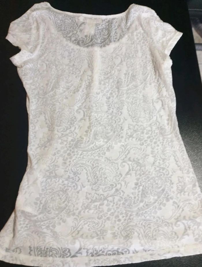 Tee shirt blanc transparent H&M taille S - photo numéro 10