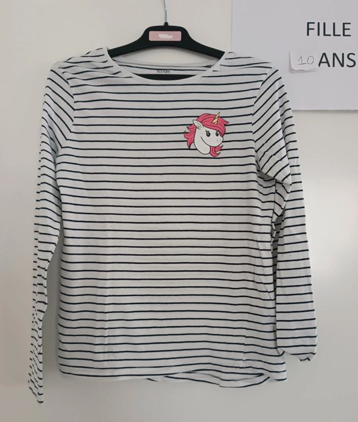 T-shirt ml Licorne 10 ans kiabi