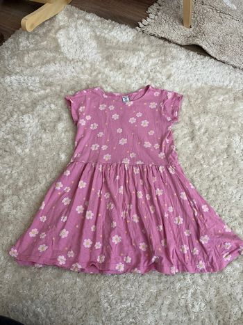 Robe 6ans rose fleurs jaune