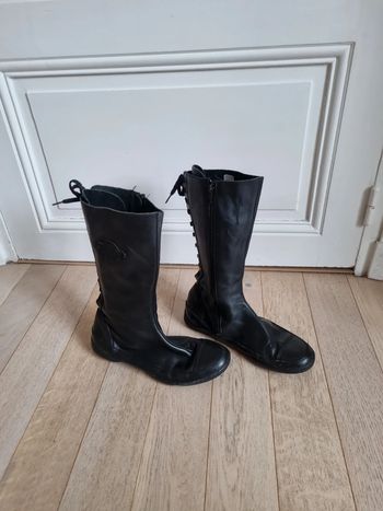 Bottine texte cuir 37 noir