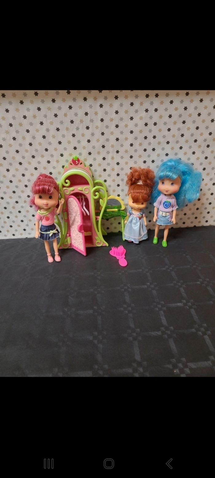 Énorme Lot Strawberry Shortcake - Poupées + Moto + Accessoires + Voiture - Occasion