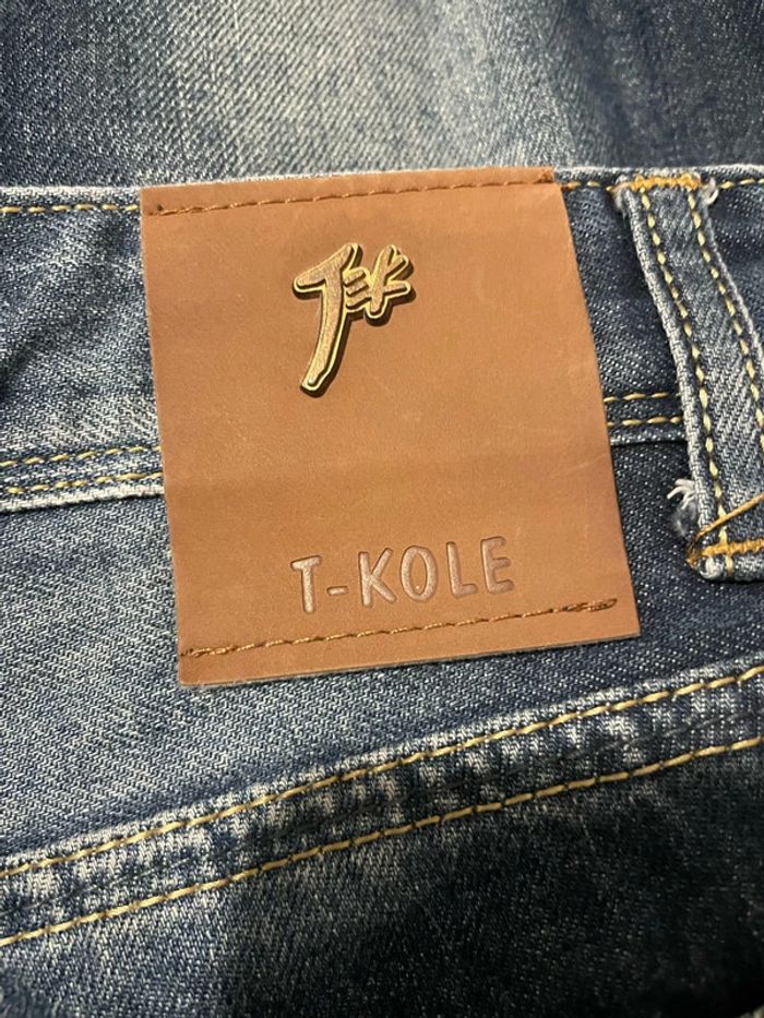 Jean taille haute coupe slim bleu foncé effet délavé Terance Kole taille 14 ans - photo numéro 9