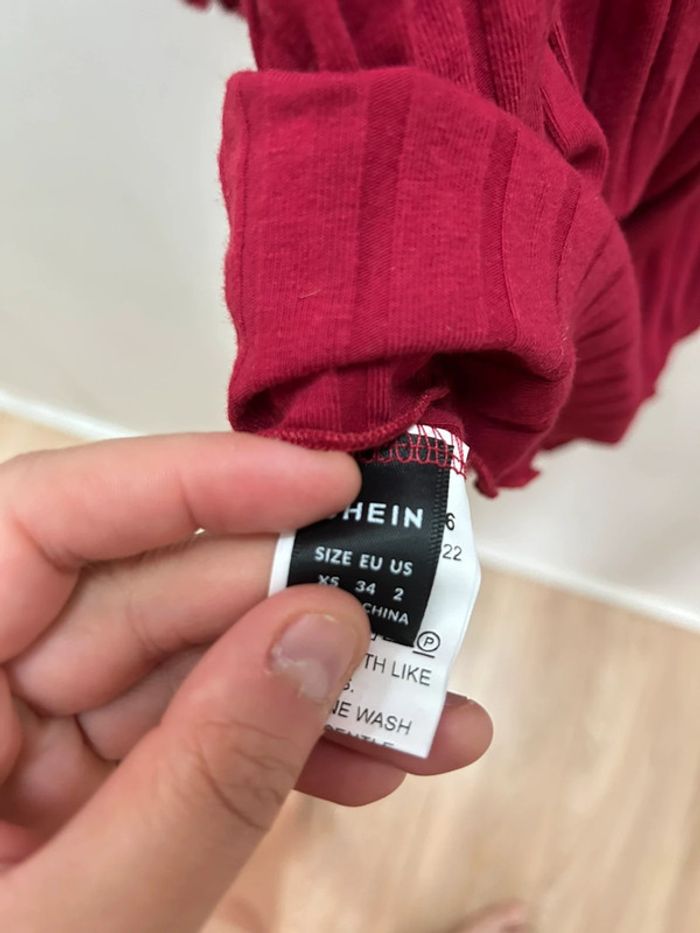 Robe courte en coton - mode tricot - bordeaux 34 XV - photo numéro 3